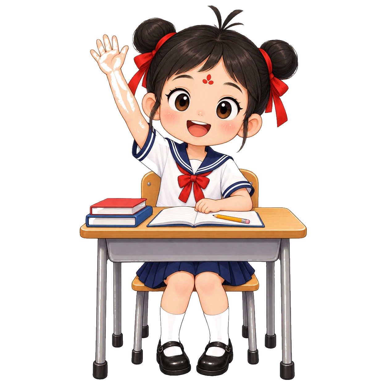 灵动萌娃丸子头女孩